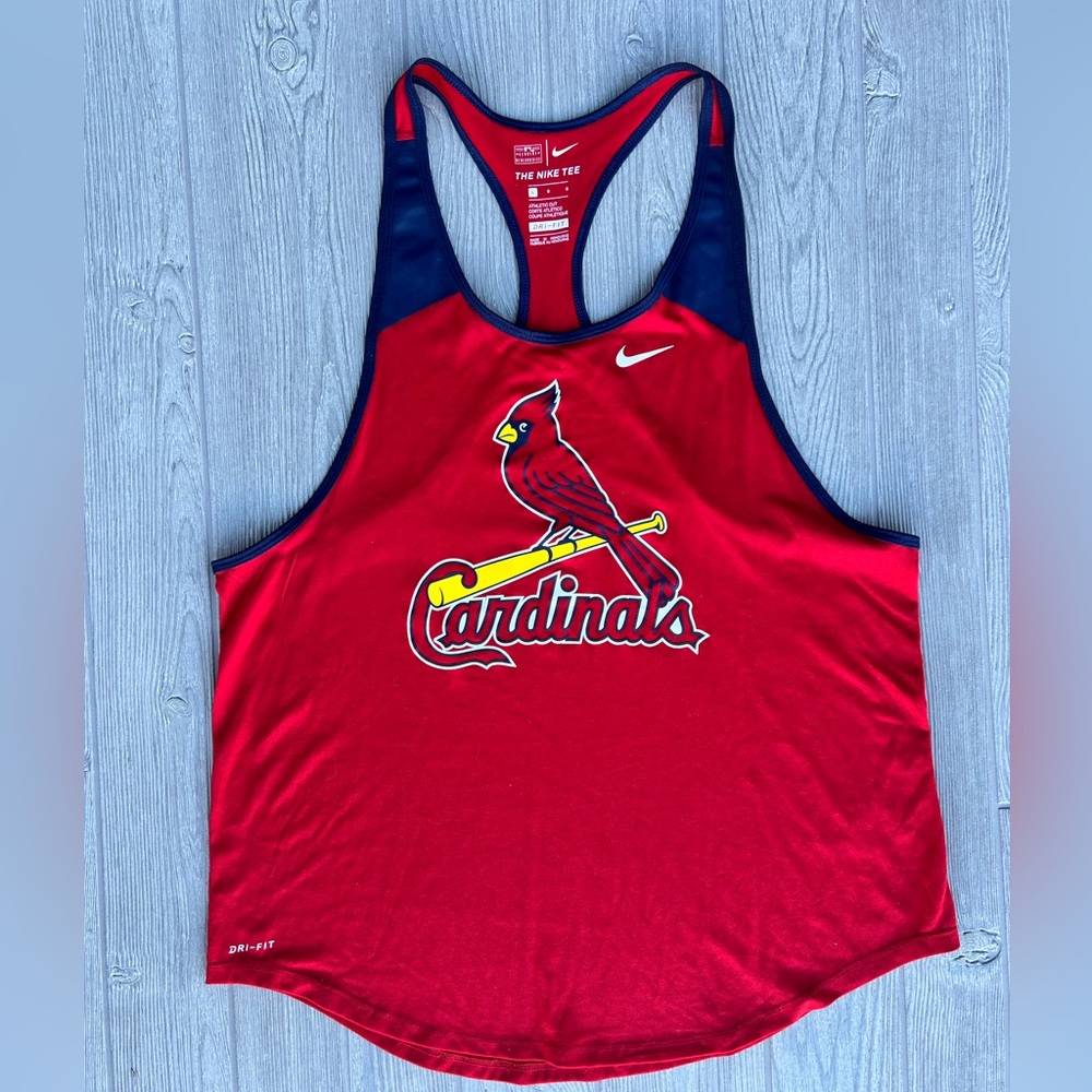 St. Louis Cardinals Baseball Nike Dri Fit Racerback Tank Athletic Cut Size Large